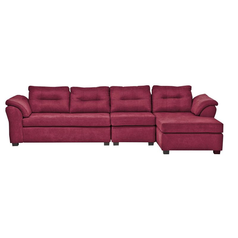 INNOVAMUEBLES - Sofá Seccional 4 cuerpos Santana 168x90x91 cm Burdeo