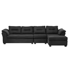 INNOVAMUEBLES - Sofá Seccional 4 cuerpos Santana 168x90x91 cm Negro