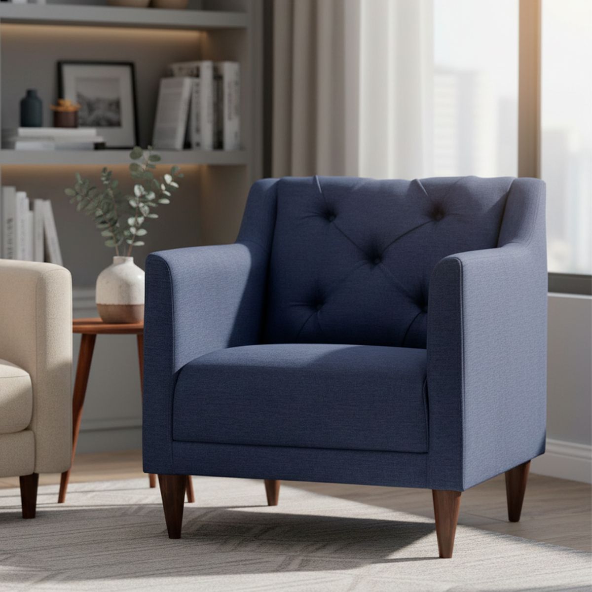 INTERMUEBLES - Poltrona 1 cuerpo Conrad 74x82x75 cm Azul