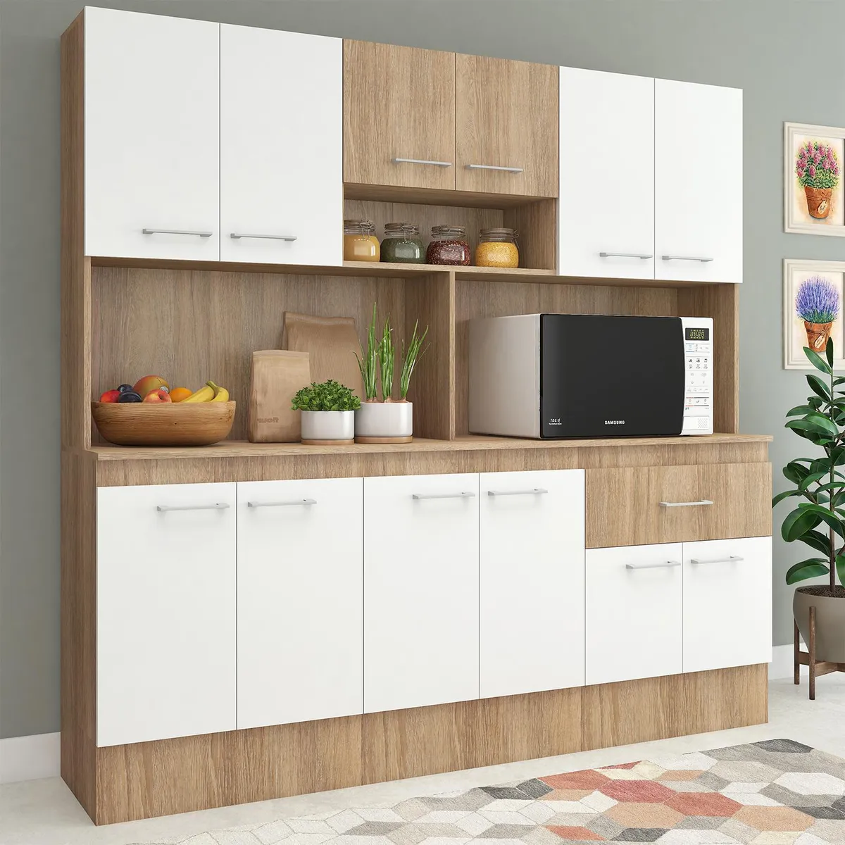 VEKKAHOME - Kit Cocina Buck 181x39x174 cm Café