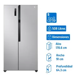 LG - Refrigerador Side by Side No Frost 509 Litros GS51MPP