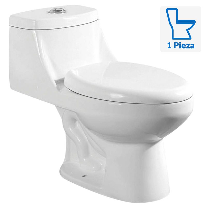 FANALOZA - Sanitario One piece a Piso 30,5 cm 6 Litros NEW MONZA - KIT BLANCO
