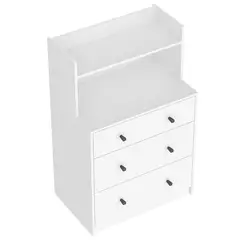 VEKKAHOME - Cómoda 3 Cajón(es) White 70.4x110x45 cm Blanco