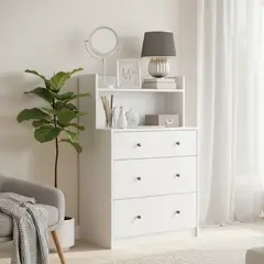 VEKKAHOME - Cómoda 3 Cajón(es) White 70.4x110x45 cm Blanco