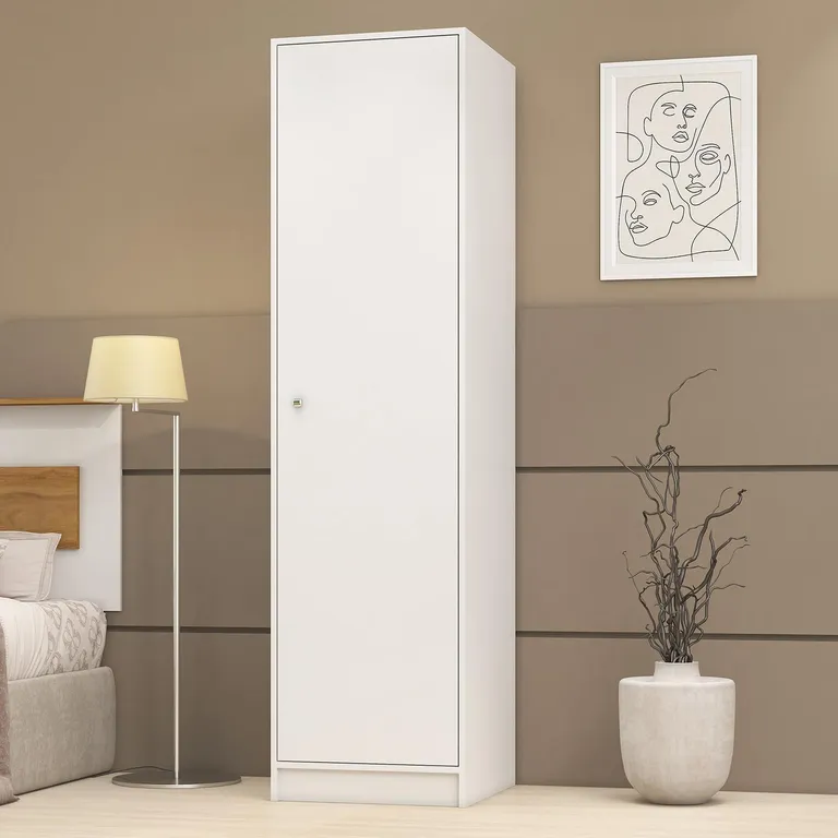 VEKKAHOME Clóset White 1 Puerta(s) 2 Repisa(s) 48x182x50 cm Blanco