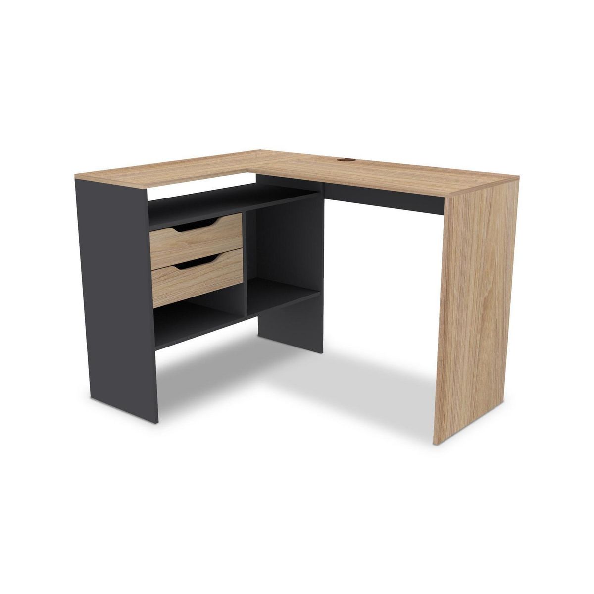 CIC - Escritorio en L Esquinero Milán Gris/Olmo 115x80x45 cm