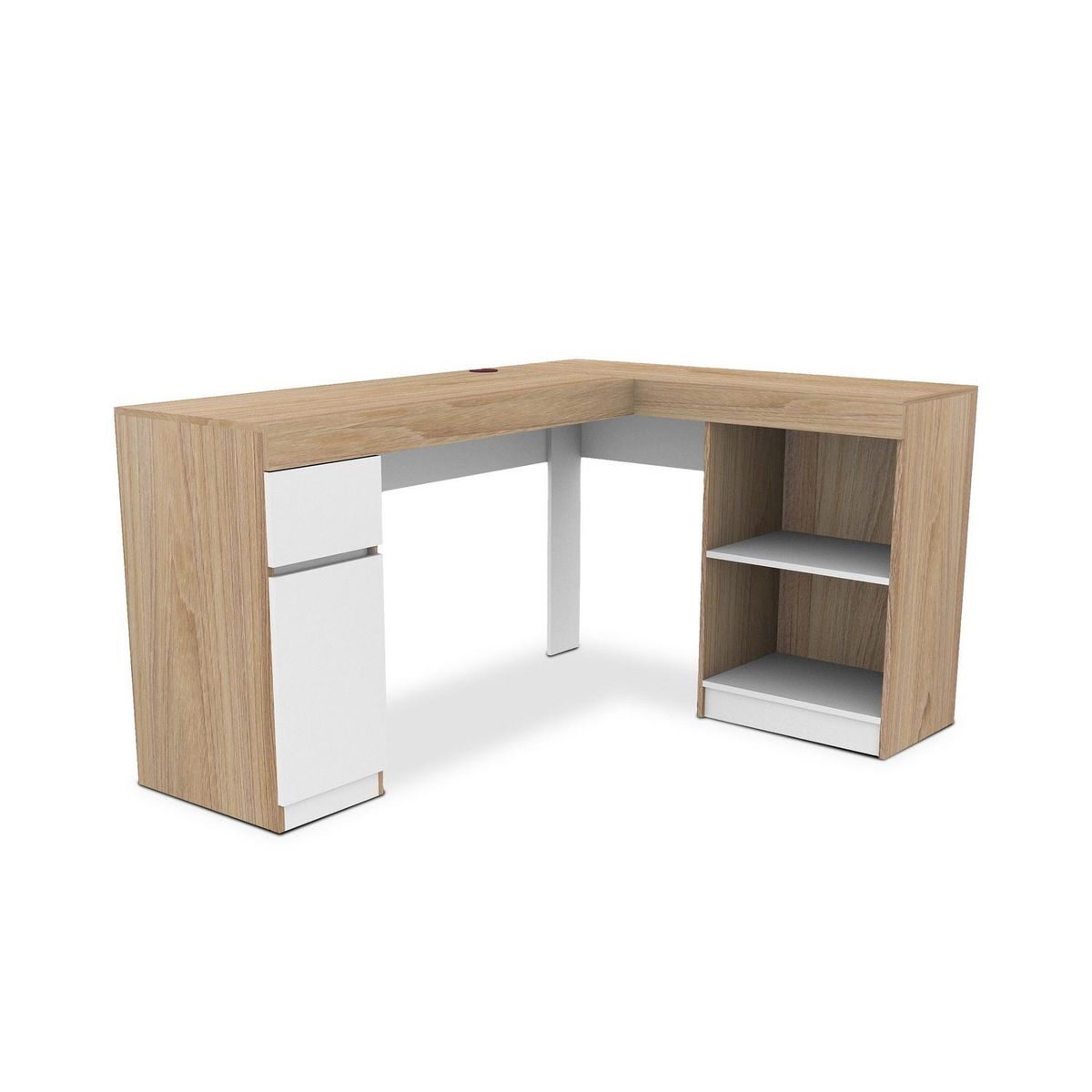 CIC - Escritorio en L Esquinero Palermo Café/Blanco 151.5x80x115 cm