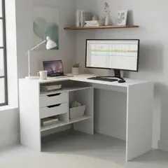 CIC - Escritorio en L Esquinero Milán Blanco 115x80x45 cm