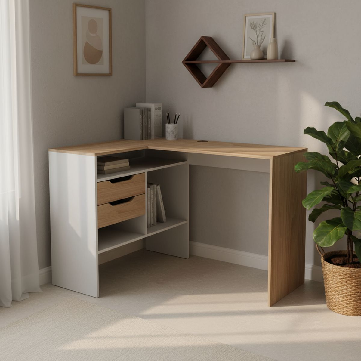 CIC - Escritorio Milán 115x80x45 cm Blanco Olmo