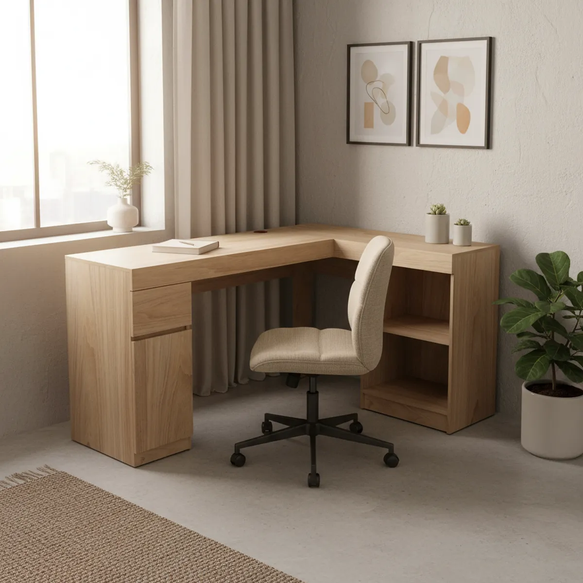 CIC - Escritorio en L Esquinero Palermo Olmo/Alpino 151.5x80x115 cm