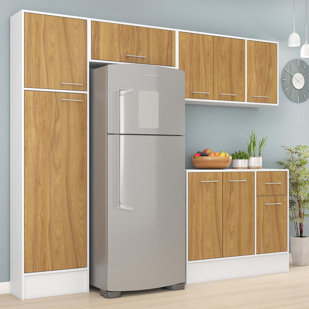 VEKKAHOME - Kit Cocina Leblon 220X38X190 Café