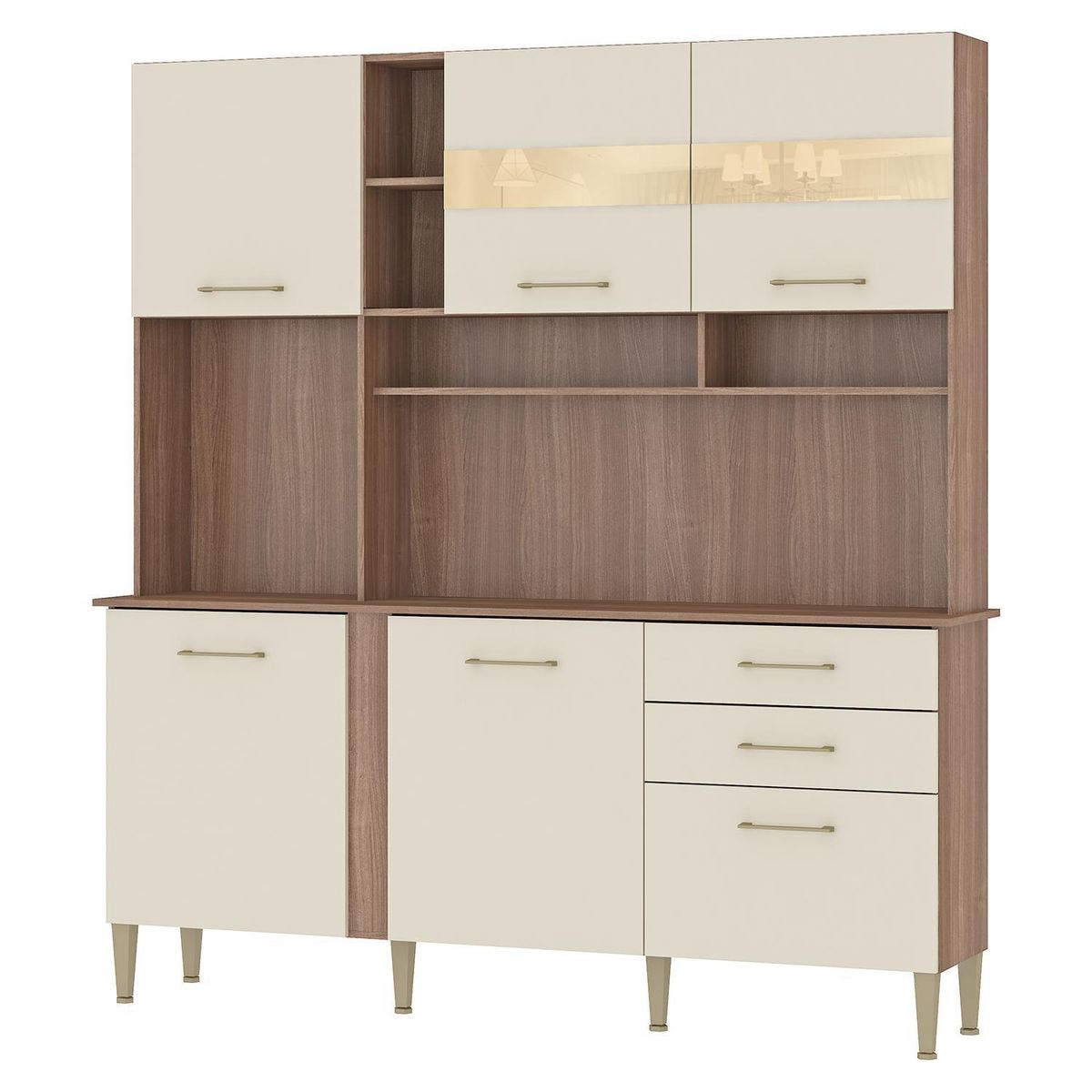 VEKKAHOME - Kit cocina Irma 182x39x200 beige