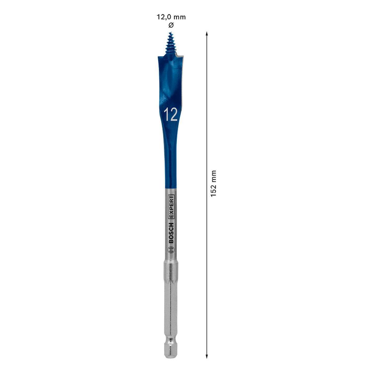 BOSCH - Broca paleta para madera 12mm x 152mm