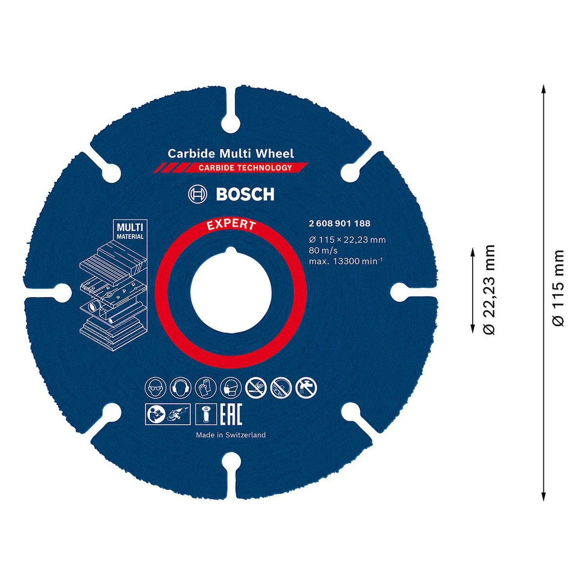 BOSCH - Disco de corte madera carbide multi-wheel 115mm