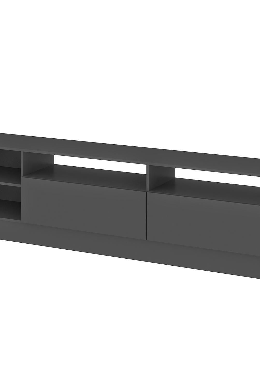 VEKKAHOME - Rack TV 75" grafitte 180x32x47 cm gris