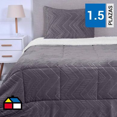 Plumn coral emboss 1.5 plazas marengo