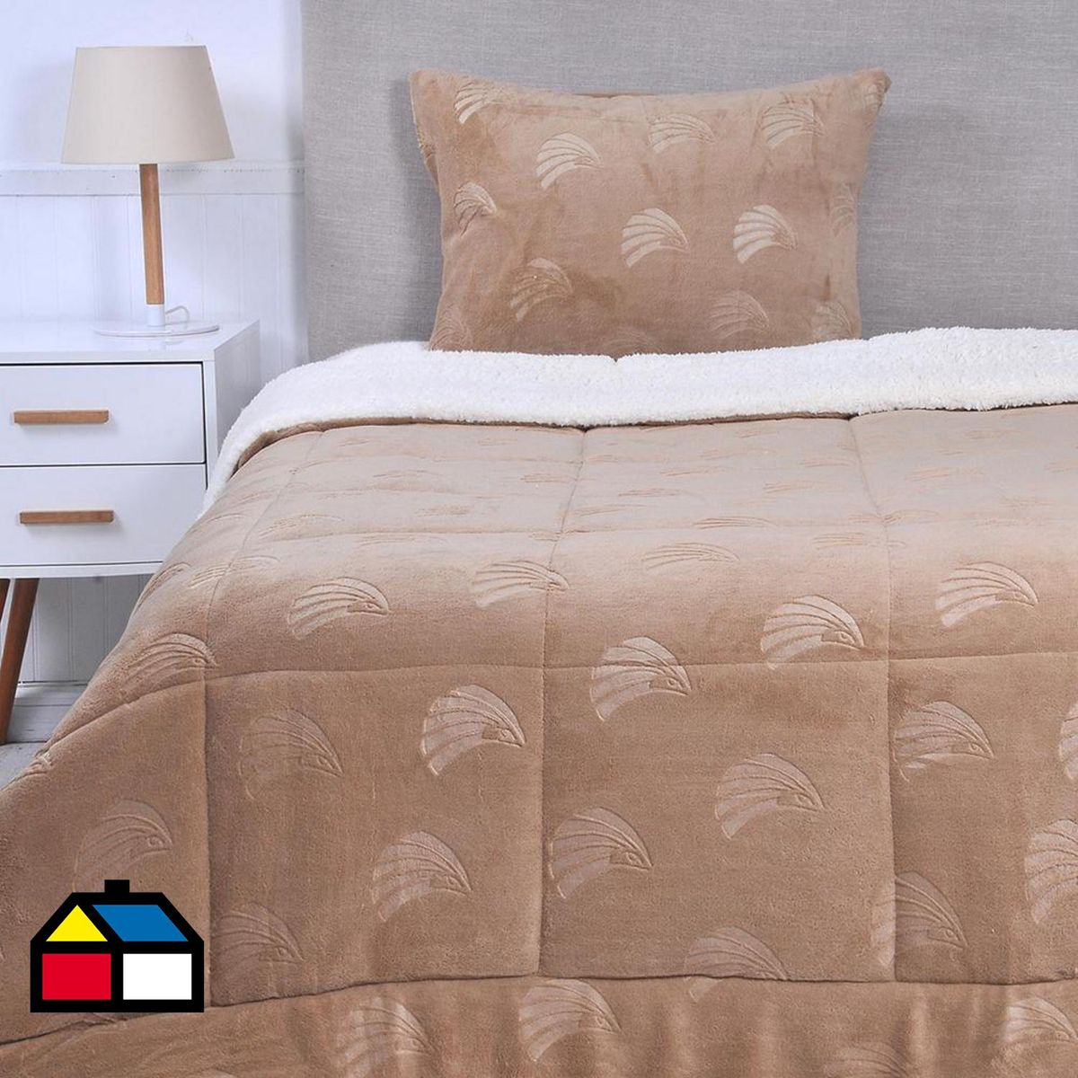 MASHINI - Plumón 1.5 plazas Coral Emboss Beige 