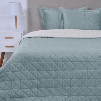 Quilt velvet sherpa 2 plazas verde