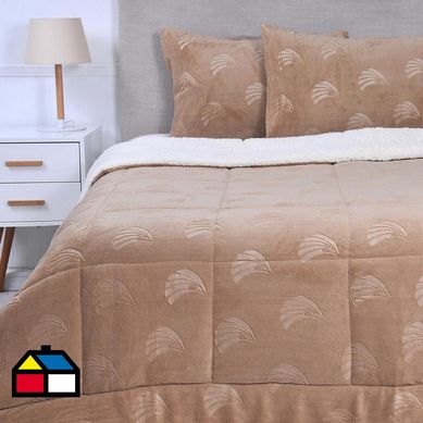 Plumn coral emboss 2 plazas beige