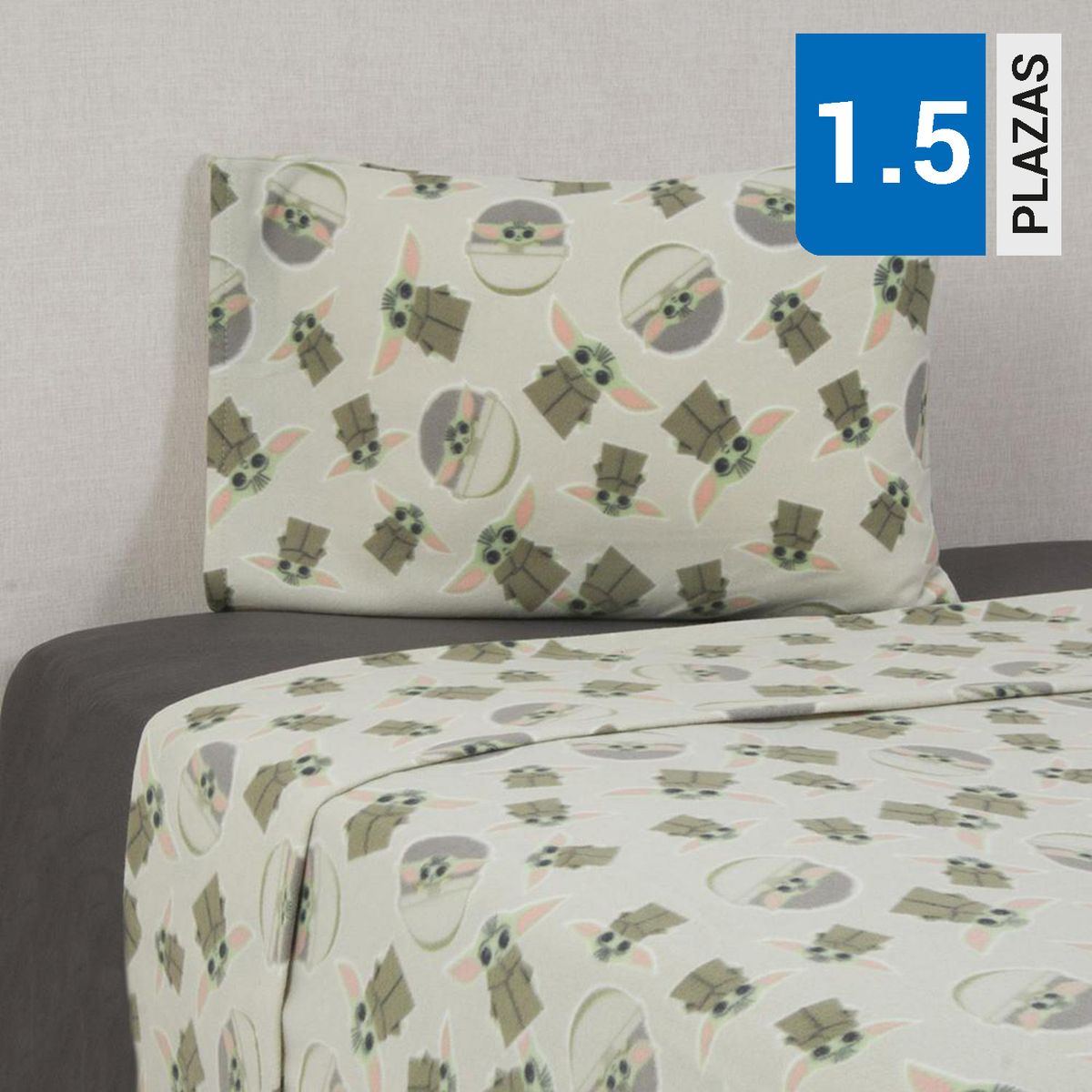 DISNEY - Sábana Star Wars Mandalorian 1.5 plazas Multicolor