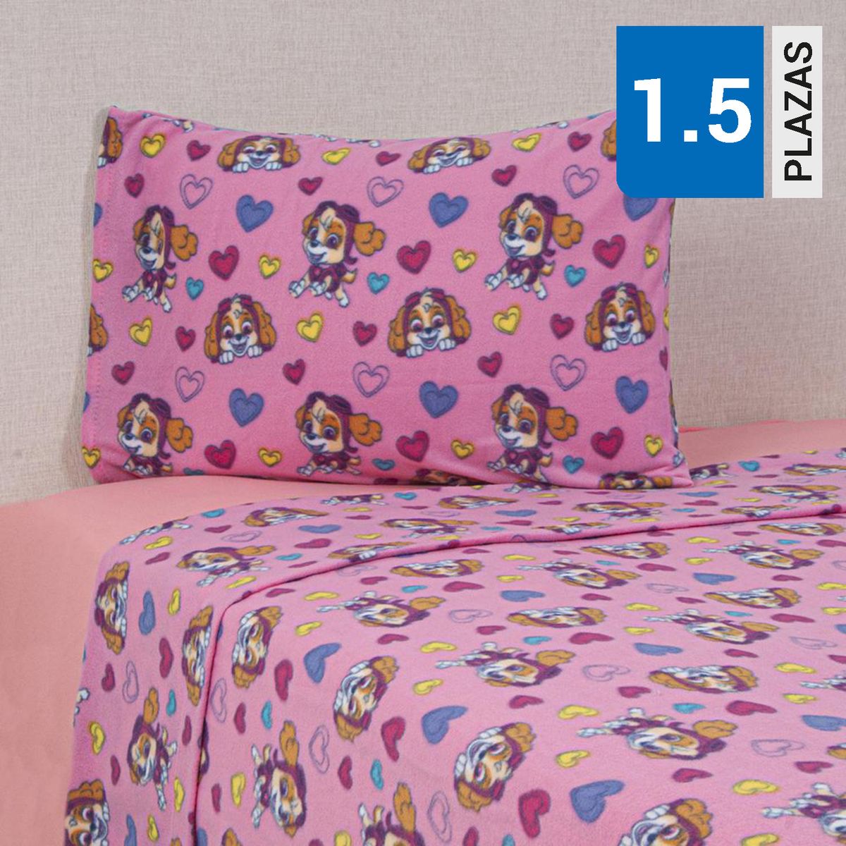 NICKELODEON - Sábana polar 1,5 plazas paw patrol niña skye