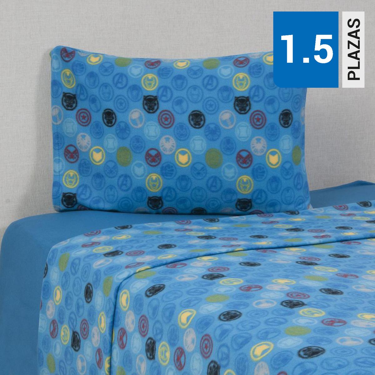 DISNEY - Sábana Avengers Iconos 1.5 plazas Multicolor