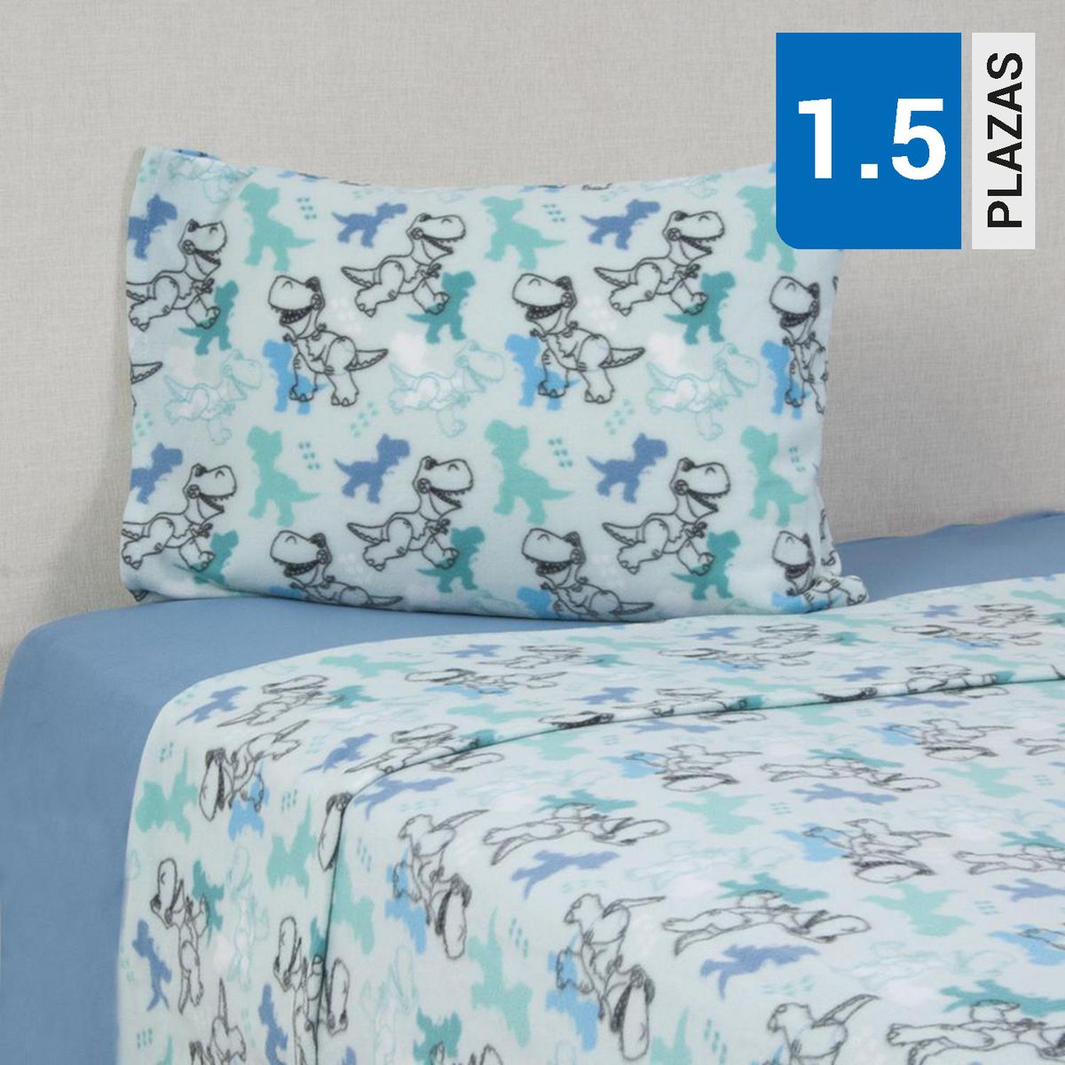 DISNEY - Sábana Toy Story Rex 1.5 plazas Multicolor