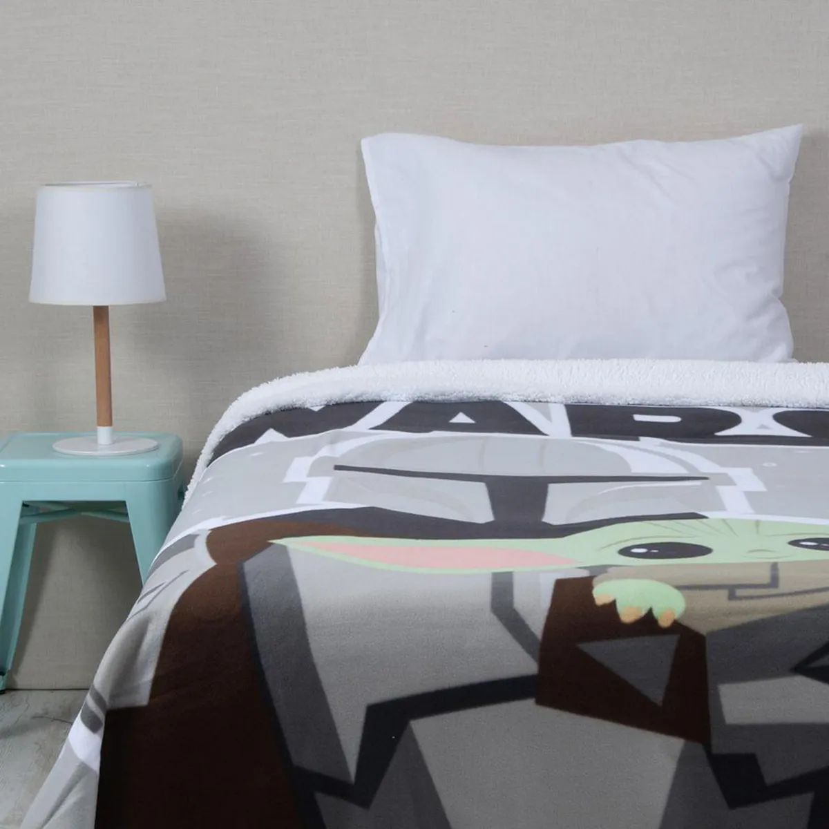 DISNEY - Frazada Polar Sherpa Star Wars Mandalorian Especial Multicolor