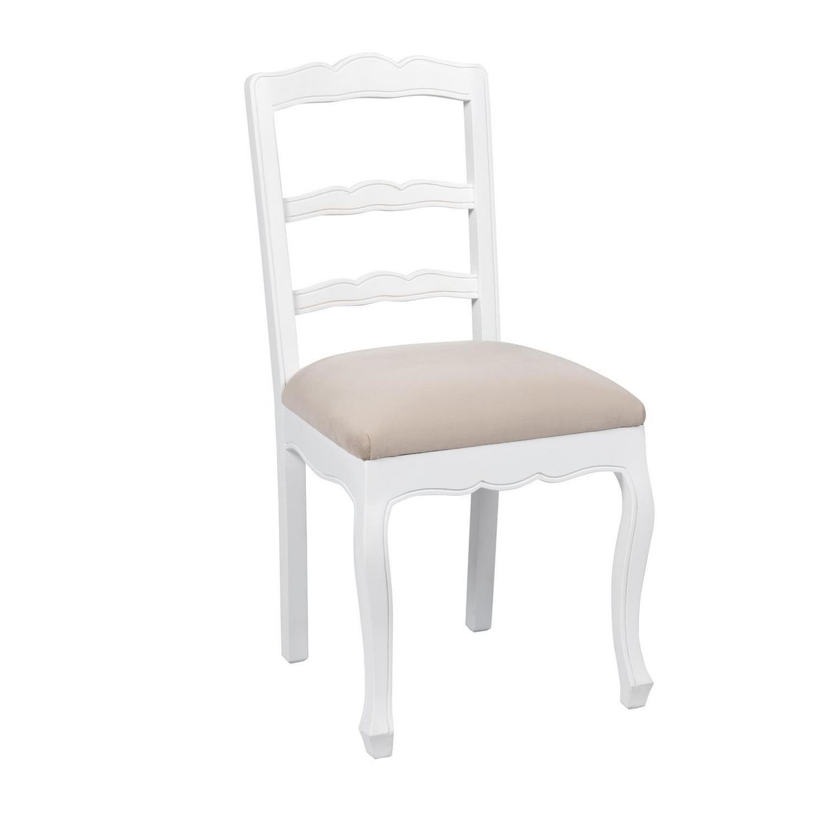 NUEVALINEA - Juego de Comedor Provenzal 6 Sillas Mesa Rectangular 90x80x150 cm Blanco/Miel