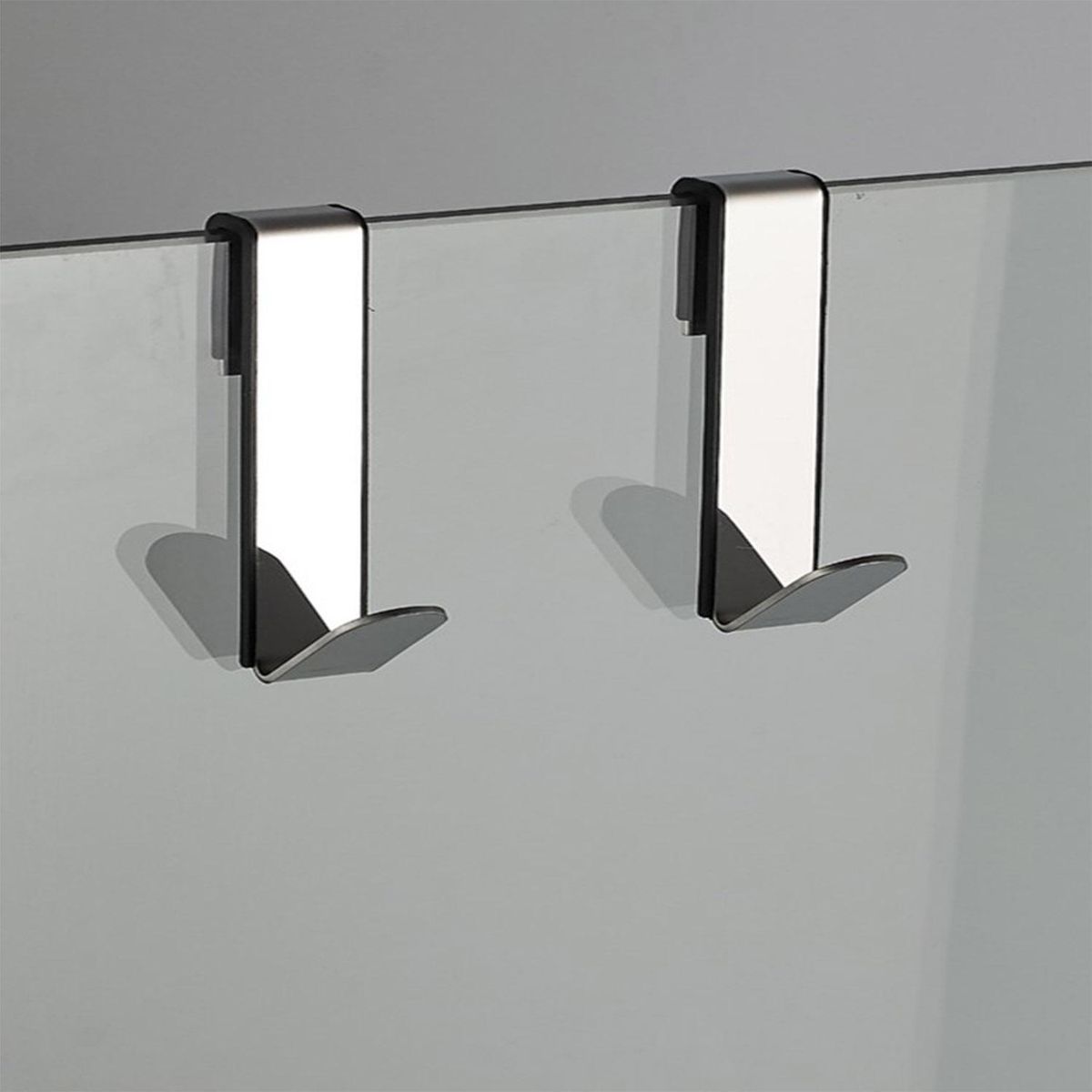 KLIPEN - Dos perchas simple para mampara cromado