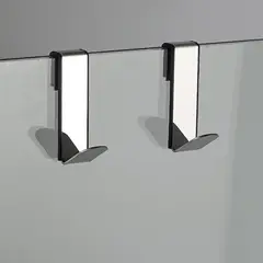 KLIPEN - Dos perchas simple para mampara cromado
