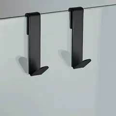 KLIPEN - Dos perchas simple para mampara negro mate