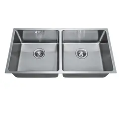 KLIPEN - Lavaplatos 2 Cubeta(s) 87x20x44 Acero inoxidable