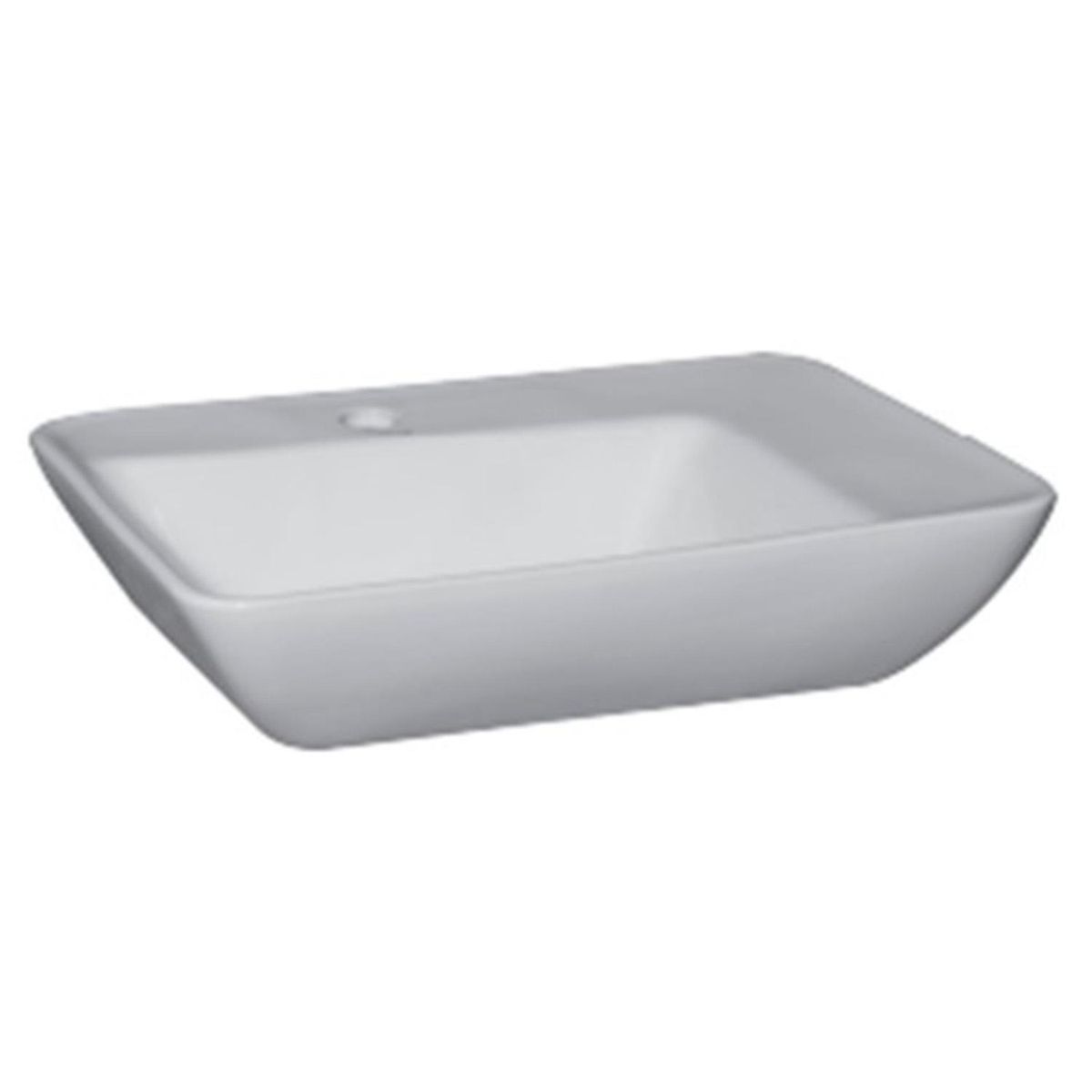 KLIPEN - Lavamanos Sobrepuesto Forma Rectangular Loza 57.5x43.5x13.5 cm Blanco