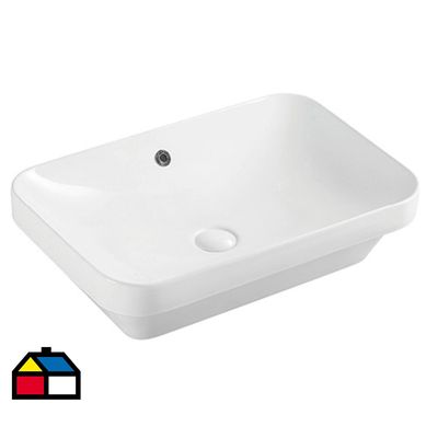 Lavamanos semiempotrar blanco 610x415x160 mm sin desague