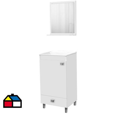 Kit mueble a piso 430x580x340mm y espejo con repisa