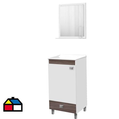 Kit mueble a piso 430x580x340mm y espejo con repisa