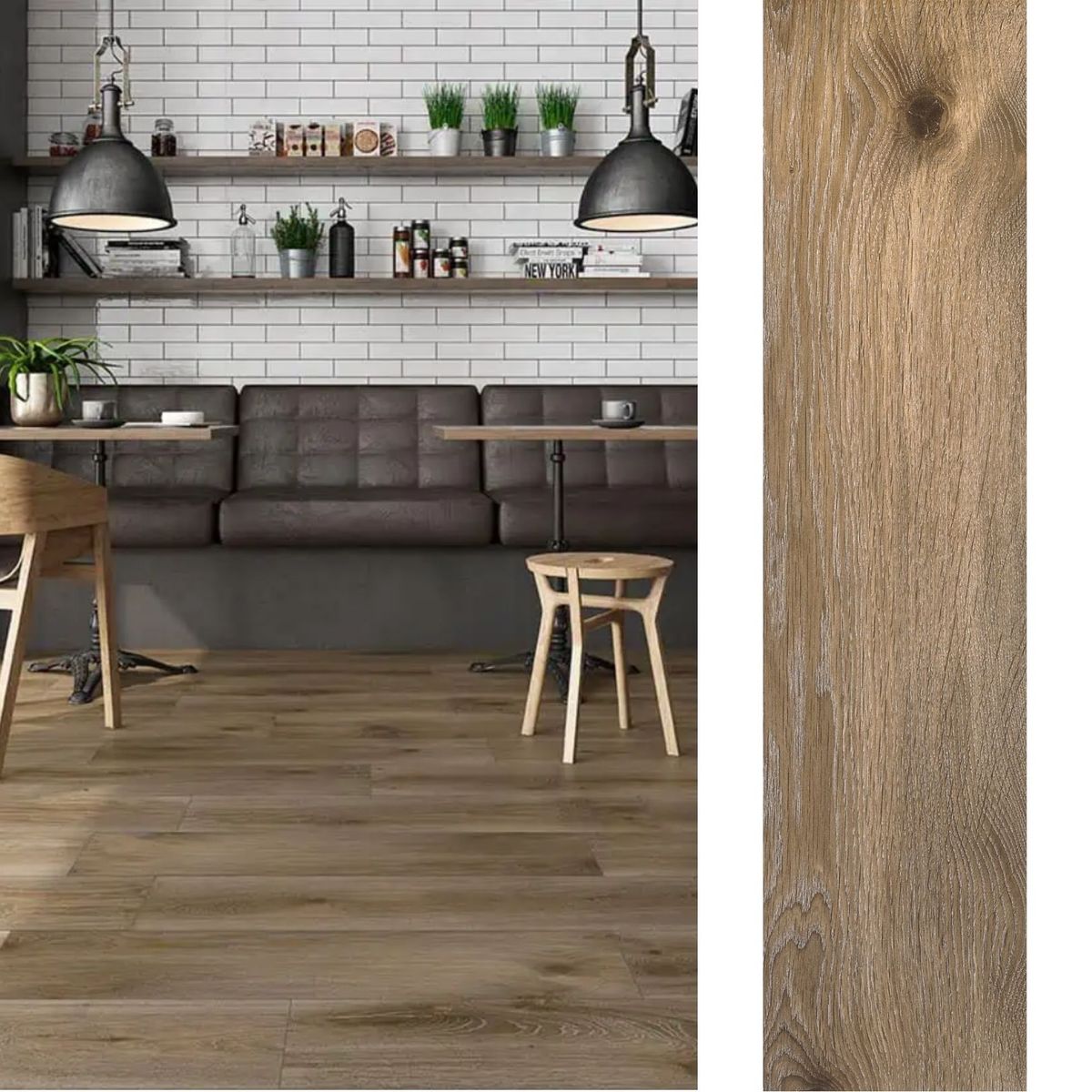 PAMESA - Porcelanato 25x100 cm Outi Marrón 1.5 m2