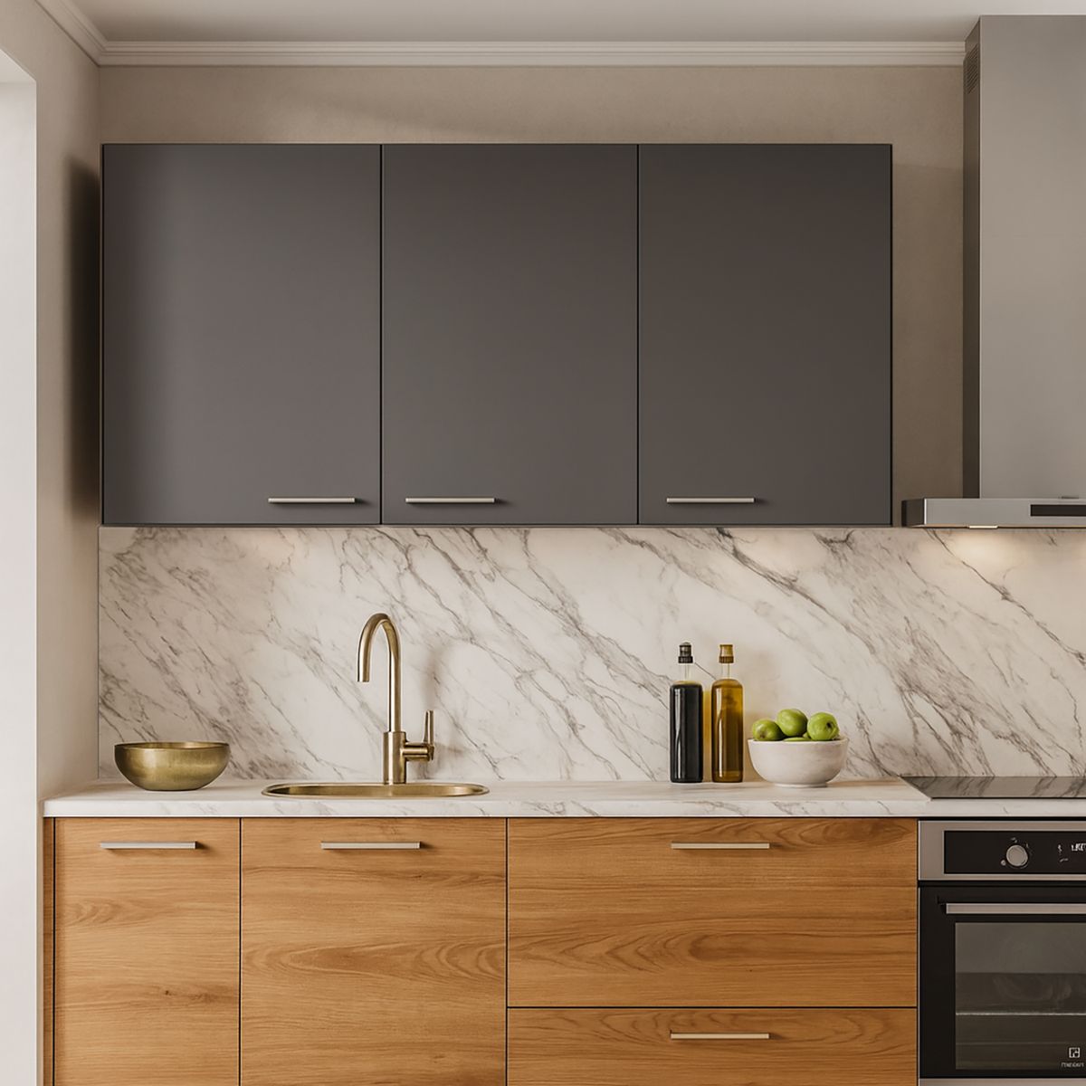 VEKKAHOME - Mueble Aéreo Opie Grafito 120x29x45 cm