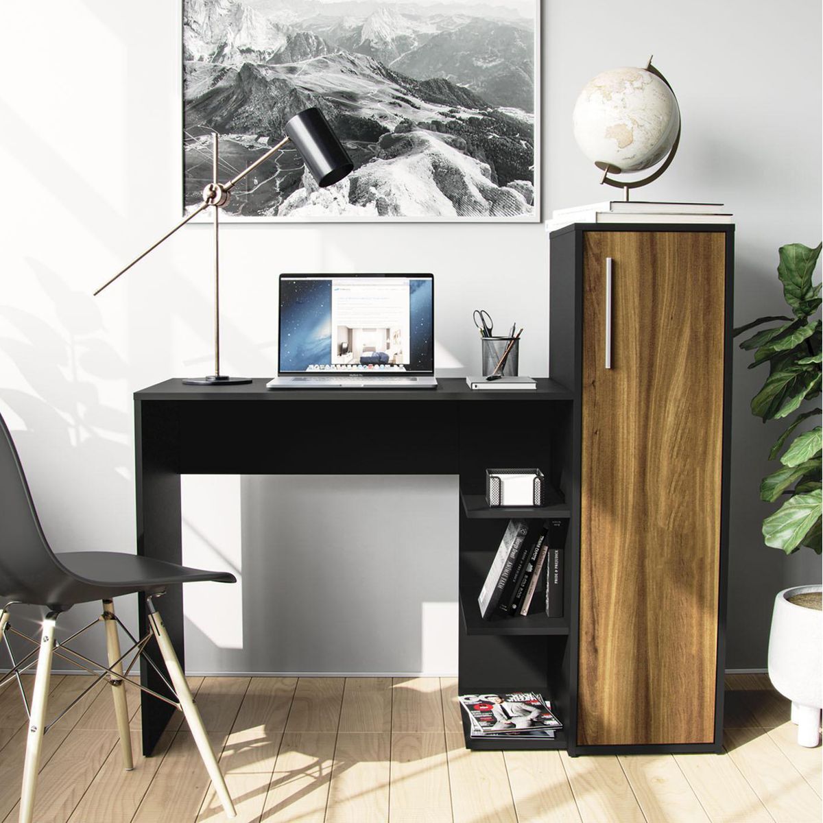 AMUV - Escritorio Onix Negro 123x111x45 cm