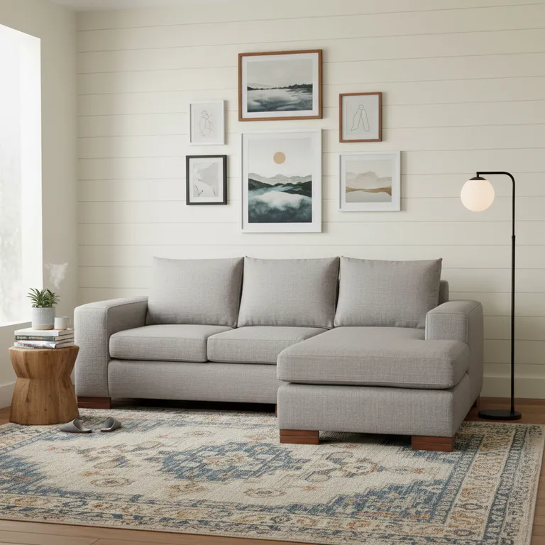 CIC Sofá Seccional 5 cuerpos Praga 220x80x88 cm Gris