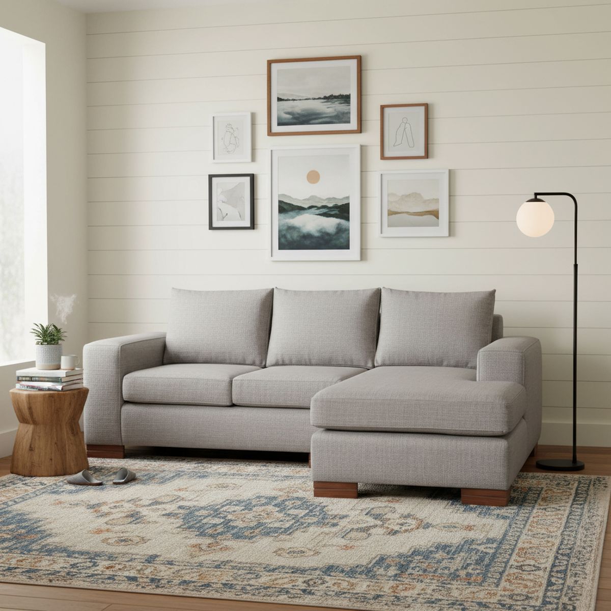 CIC - Sofá Seccional 5 cuerpos Praga 220x80x88 cm Gris