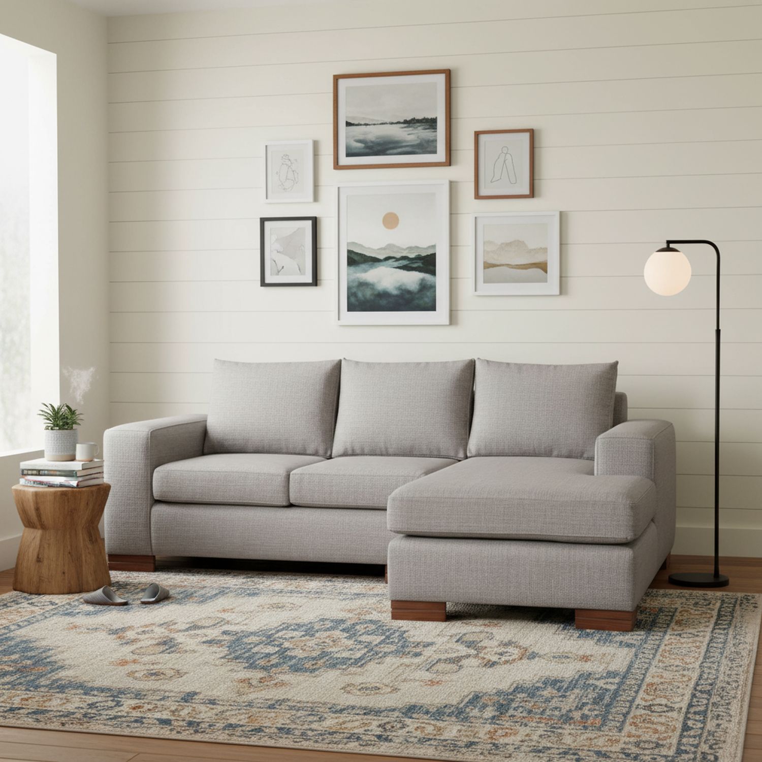 CIC Sofá Seccional 5 cuerpos Praga 220x80x88 cm Gris | Falabella Chile