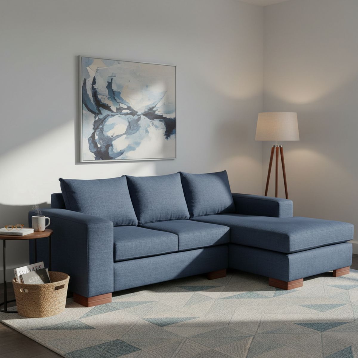 CIC - Sofá Seccional 5 cuerpos Praga 220x80x88 cm Azul