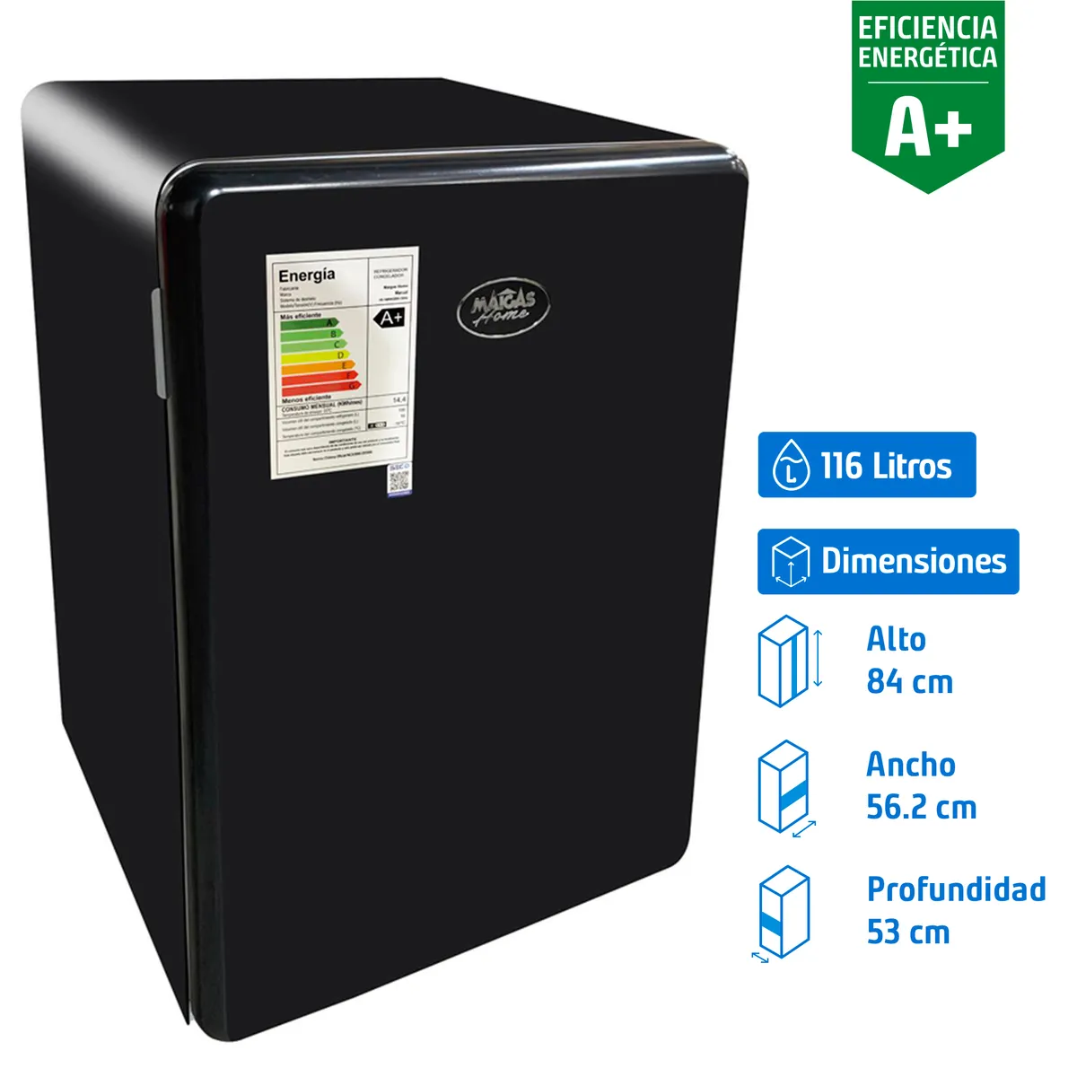 MAIGAS - Minibar 116 Litros Negro HS-148RN