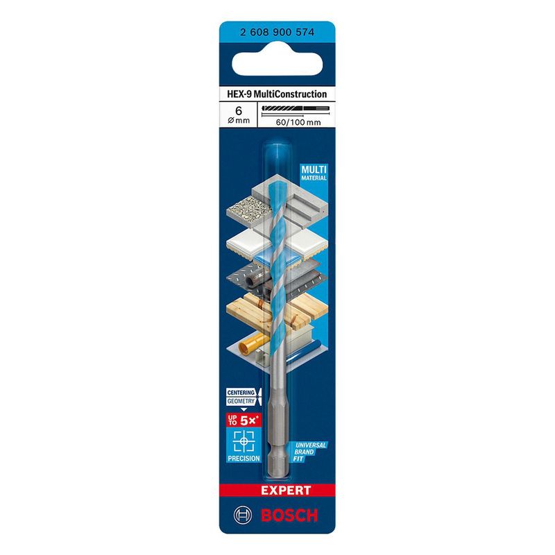 BOSCH - Broca multiconstruction 6mm - toma hexagonal 1/4