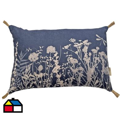 Cojn wild flowers azul 50x33 cm