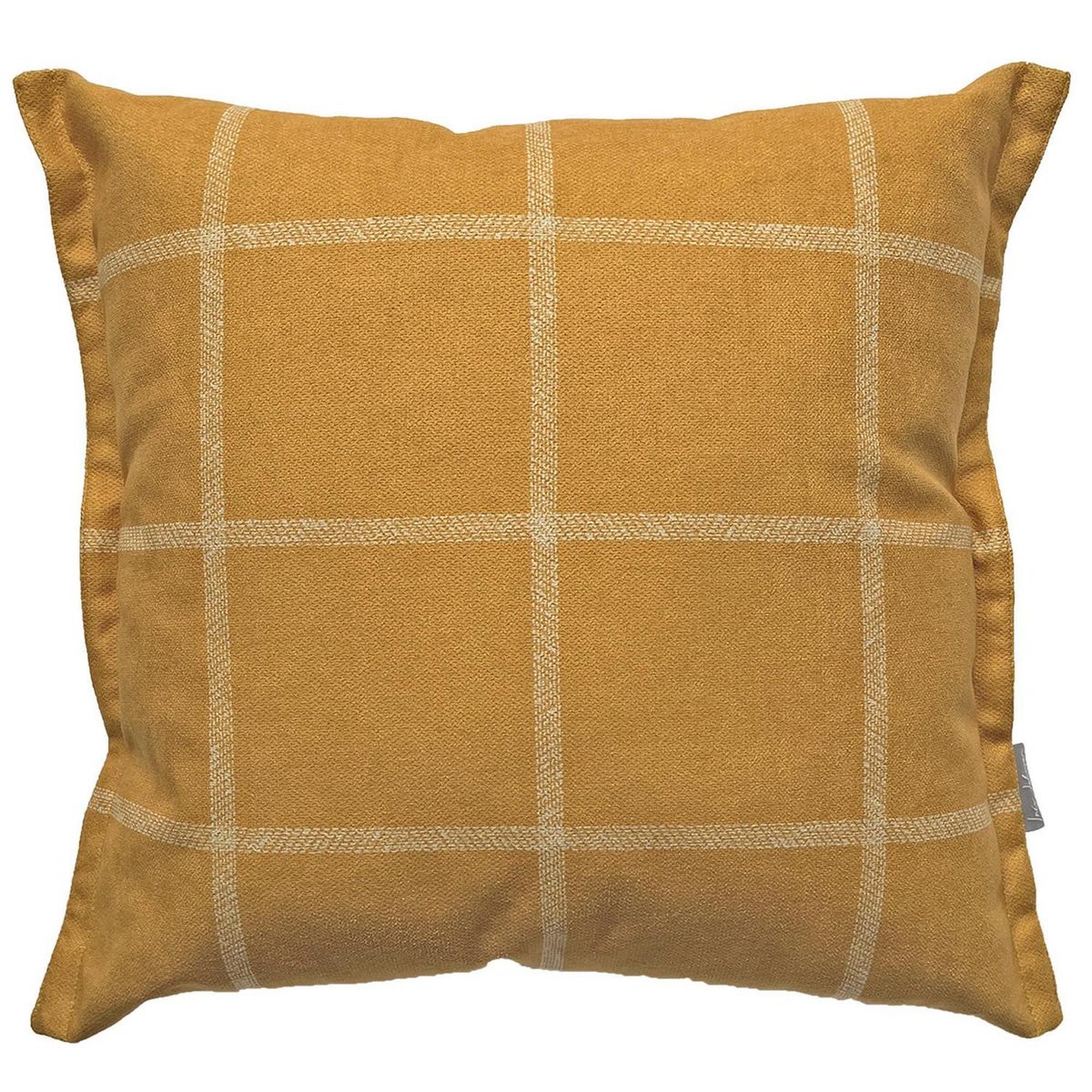 INES JOHNSON - Cojín cuadros mostaza 44x44 cm