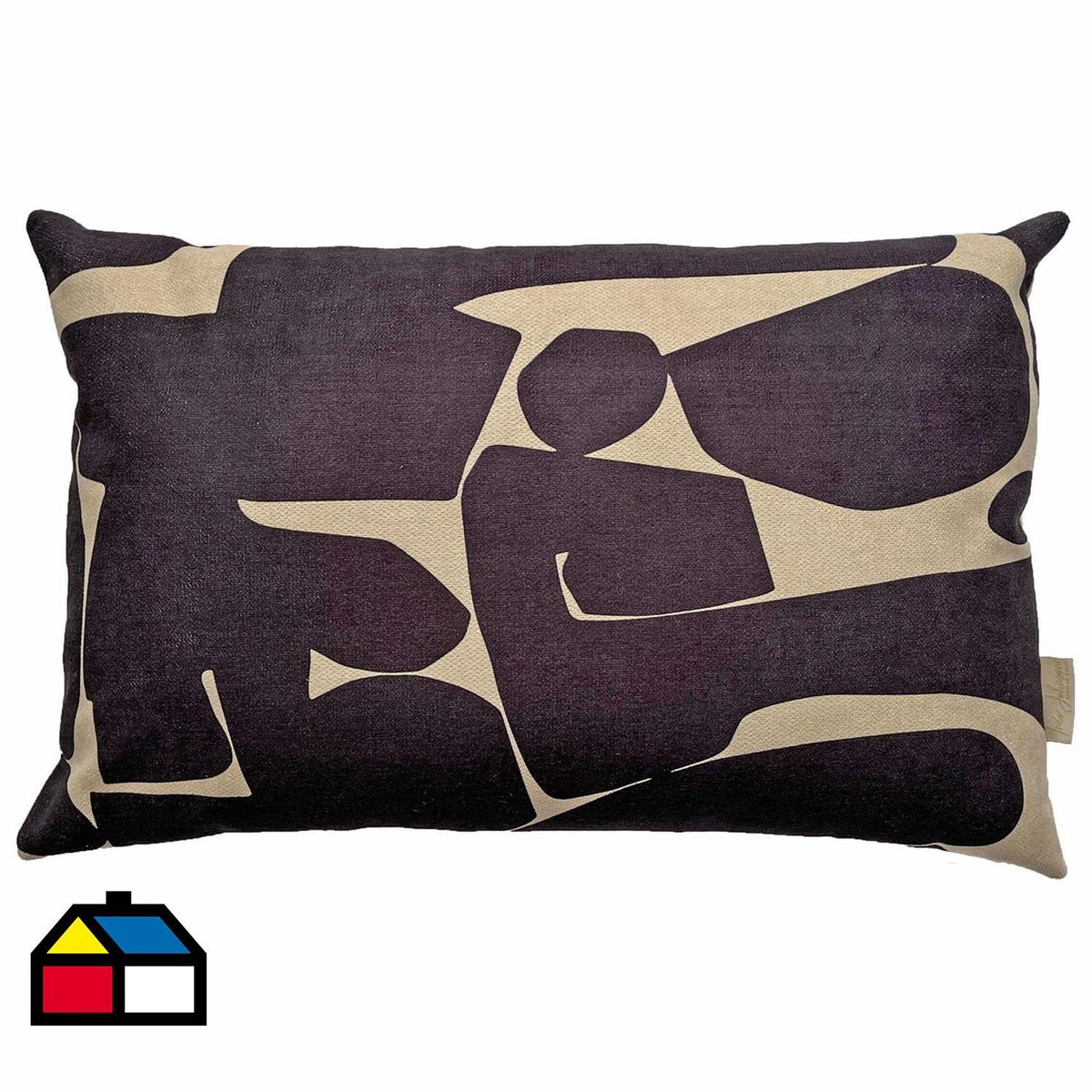 INES JOHNSON - Cojín órganico crudo negro 50x33 cm