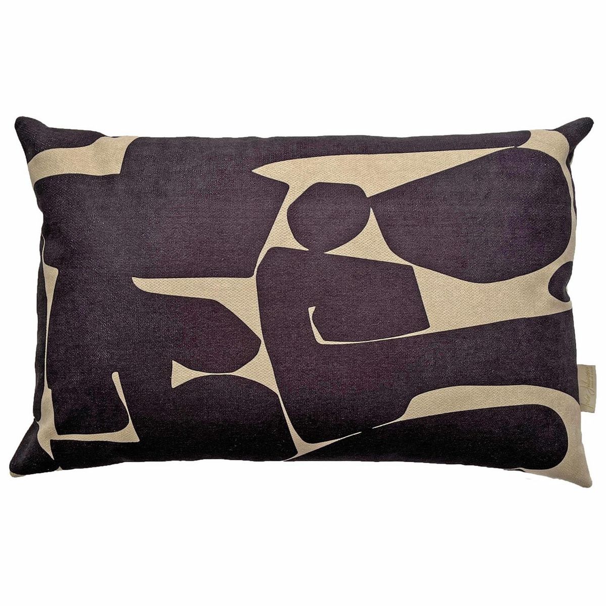 INES JOHNSON - Cojín órganico crudo negro 50x33 cm